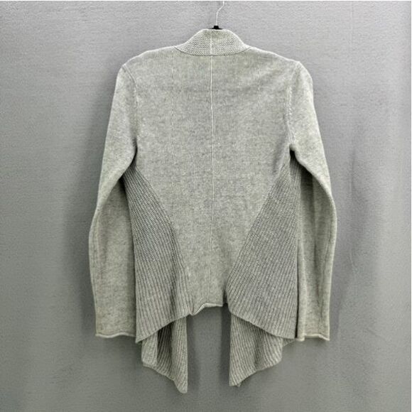 Eileen Fisher Women's Gray Open Front 100% Linen Dainty Hem Cardigan XS - Picture 3 of 7